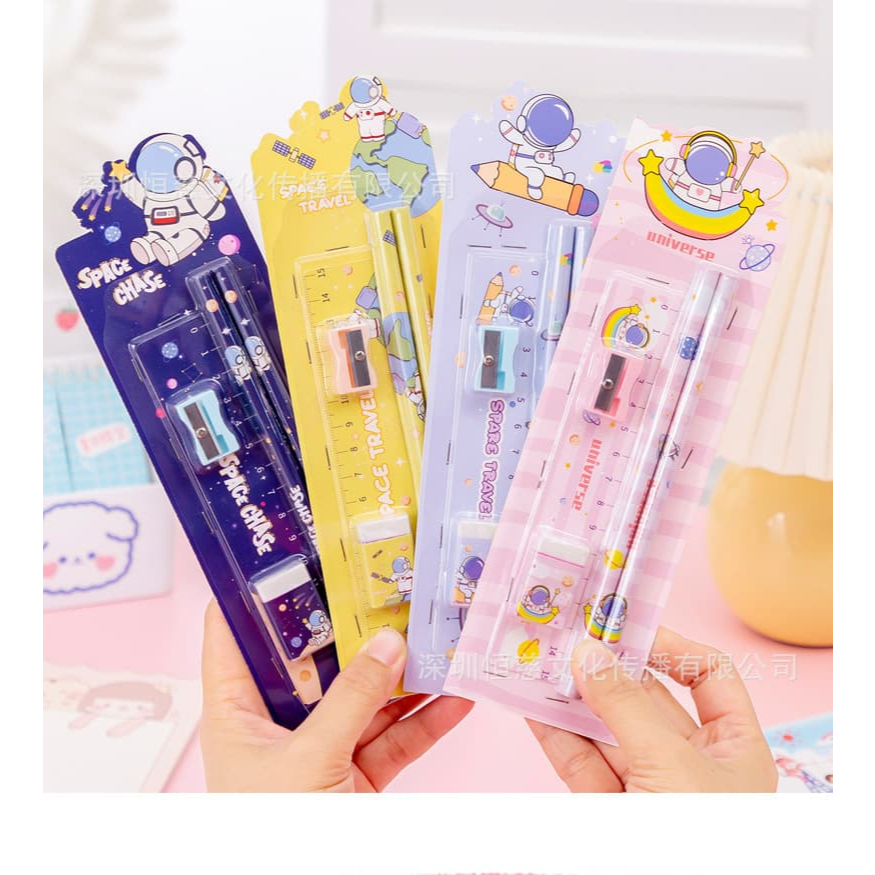 

[ READY ] 5in1 Pensil Set Alat Tulis Anak Lucu Dan Penghapus Untuk Tempat Pensil Buku Tulis Sekolah