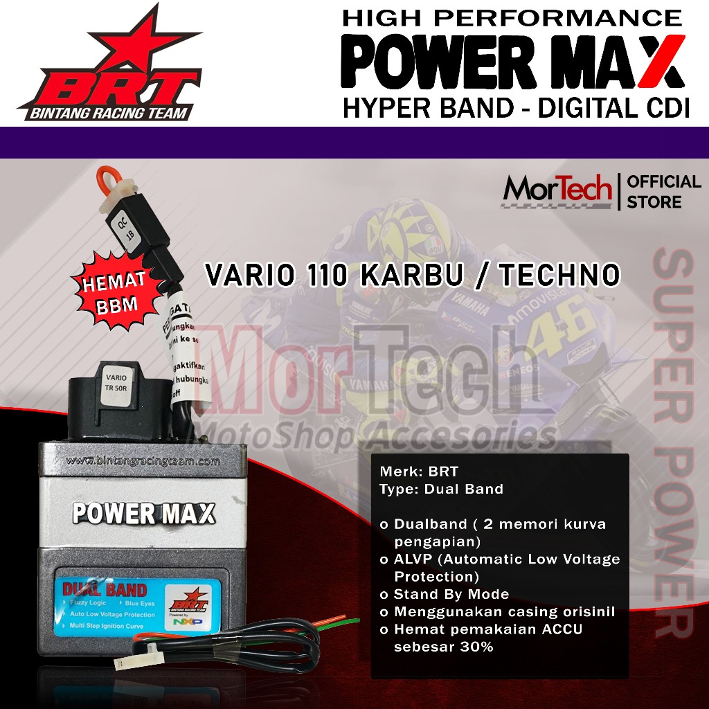 CDI Racing Vario 110 Karbu Karburator / Vario Techno 110 Power Max Dual Band / Hyper Band Ori BRT Ra