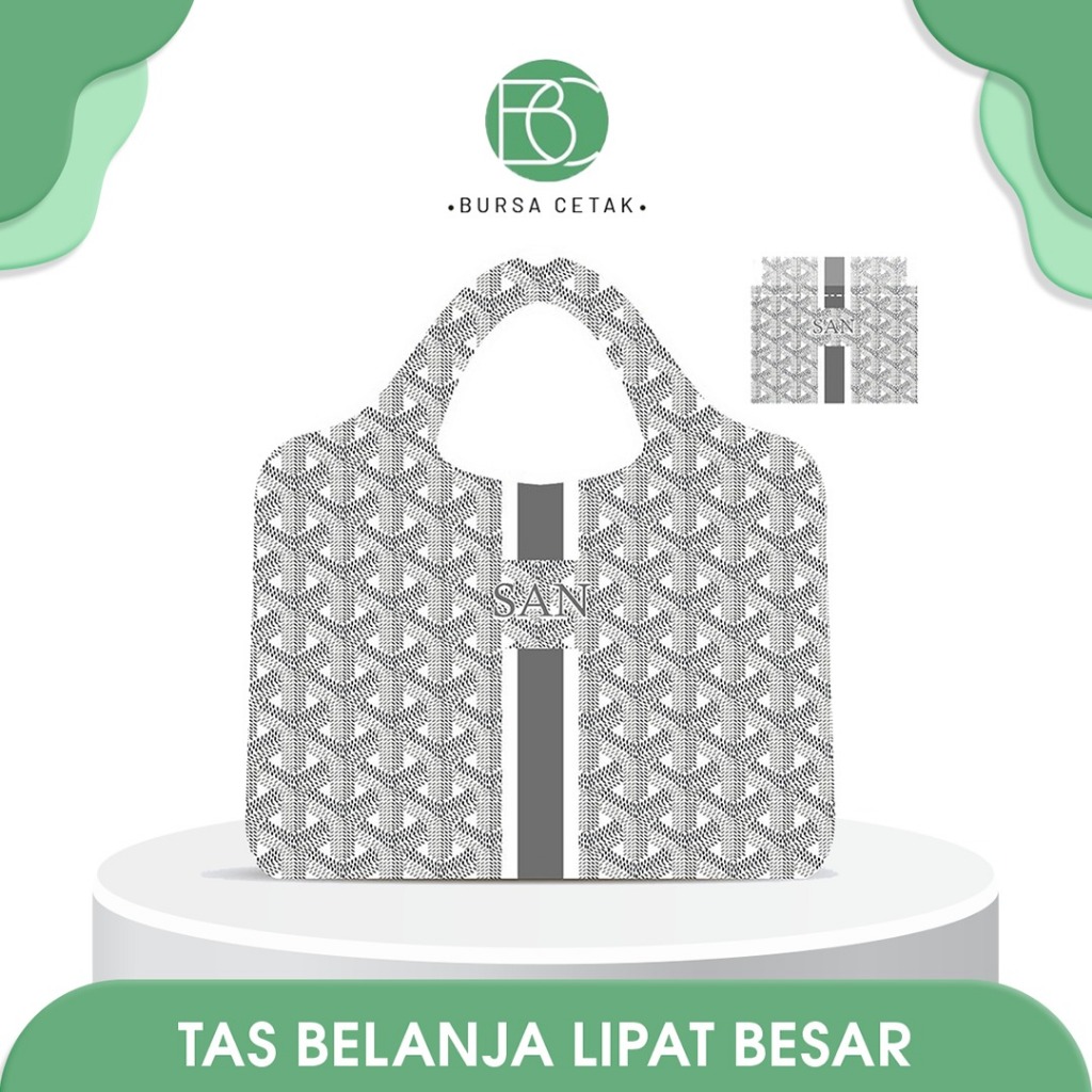 

BURSA CETAK - Tas Belanja Lipat Besar Bisa Print Nama / Kantong Shopping Bag Jumbo / Grocery Bag