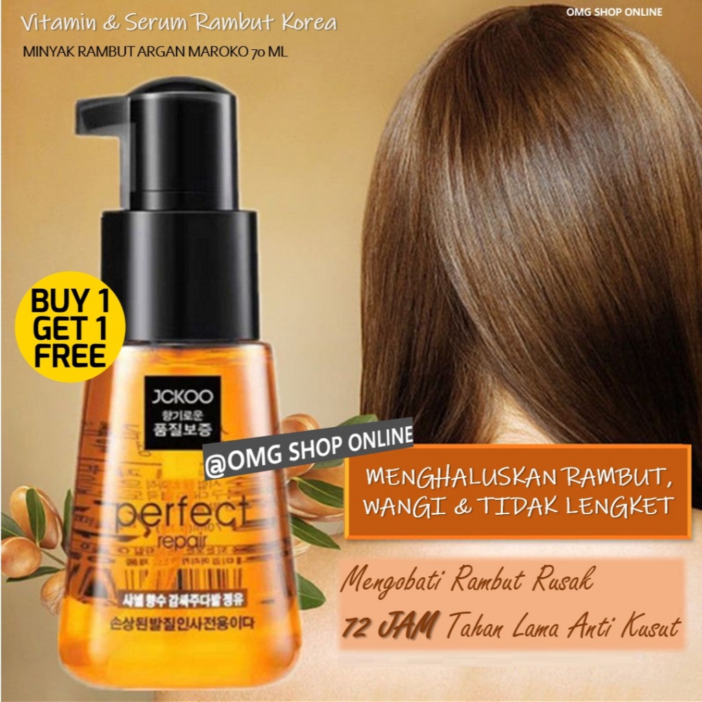 Beli 1 GRATIS 1  JCKOO Korean Perfect Hair Serum Repair 70 ML Termurah / Serum Rambut Pria Wanita Vi