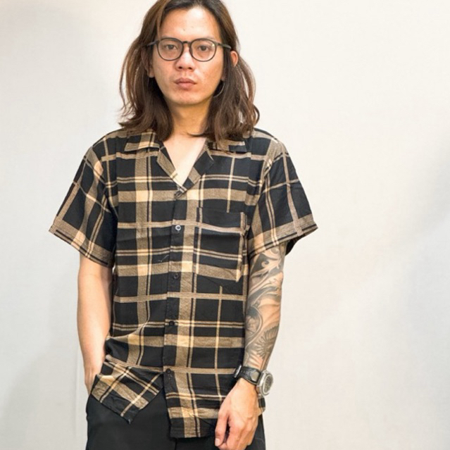 NRKY kemeja pria bahan rayon adem motif kotak