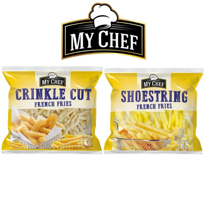 

AFGC MY CHEF 1kg French Fries Crinkle Cut French Fries Shoestring Kentang Goreng Kentang Frozen 1kg