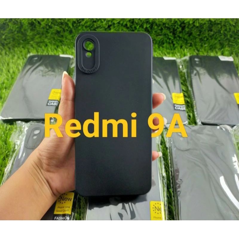 SLICON/CASE FULL BLACK REDMI 9A TPU CANDY CASE PRO PELINDUNG CAMERA HITAM POLOS