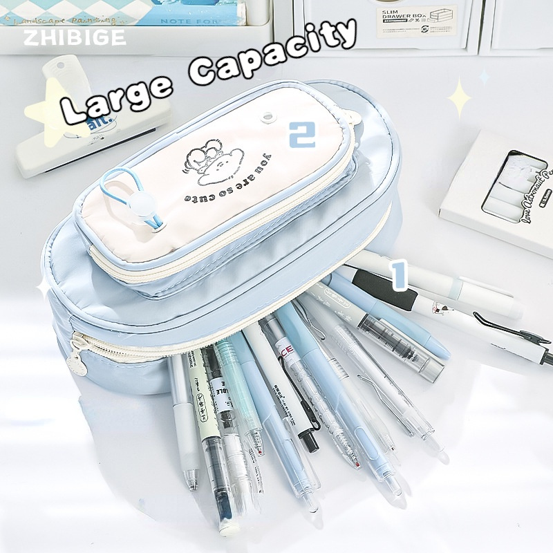 

PENCIL CASE AESTHETIC KAPASITAS BESAR / TEMPAT PENSIL PENYIMPANAN ALAT TULIS MOTIF LUCU / KOREAN MAKEUP POUCH WANITA TRAVEL
