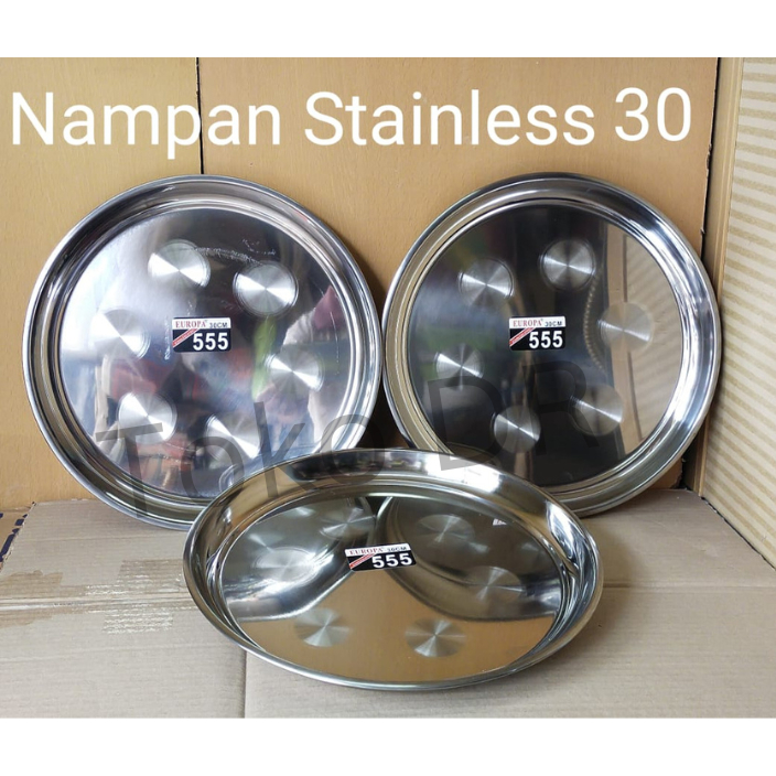 Nampan Talam Bulat Stainless Steel 30. - 40/ 555 / Stainless