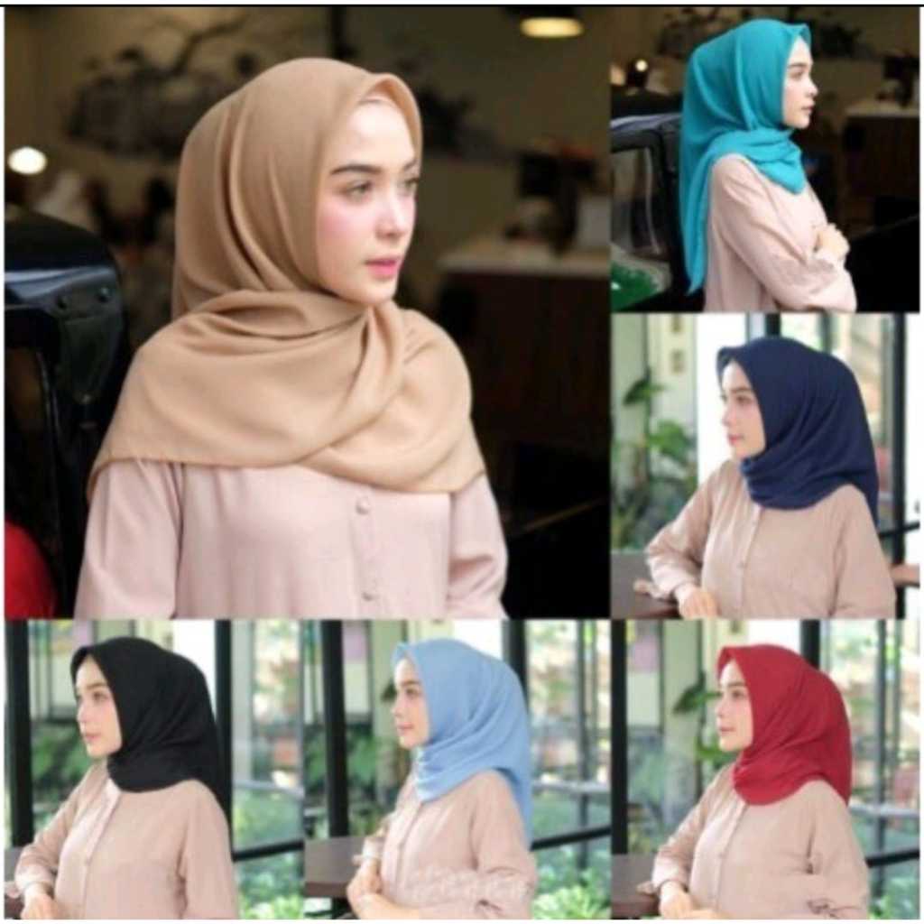 BELLA SQUARE PREMIUM - Hijab Polycotton - Jilbab Segi Empat - Kerudung Segiempat Polos Murah