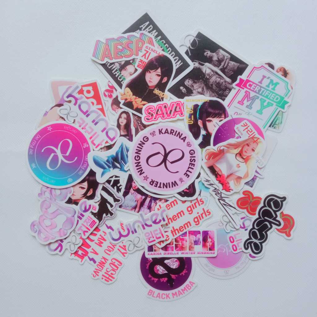 

Sticker Tumblr AESPA K-Pop Waterproof Bebas Custom ( Isi 40 pcs)
