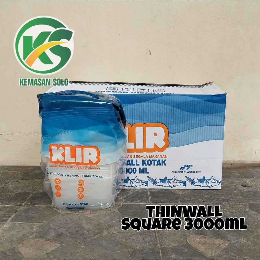 Thinwall square 3000ml kotak 3000 ml KLIR