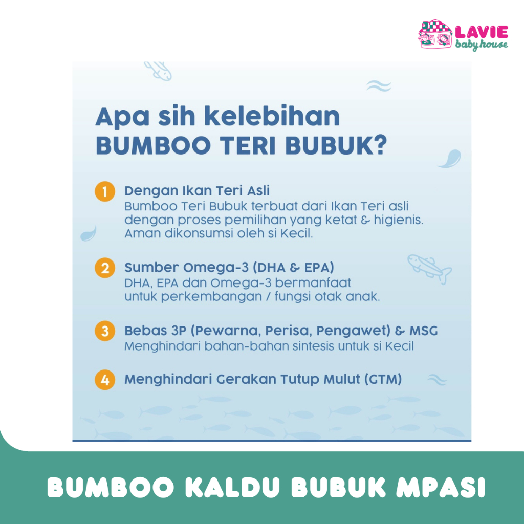 

RB22 BUMBOO Bubuk Keju Ati Ayam Ikan Teri Topping MPASI Tinggi Protein & Kalsium Perisa Makanan Anak