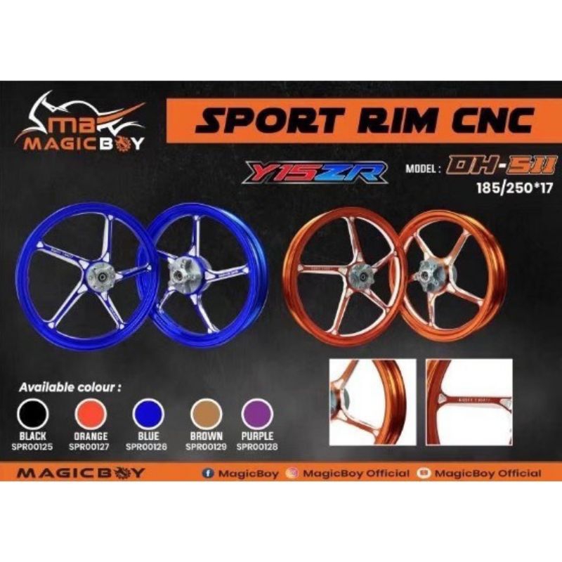 MAGIC BOY RIM FG511 OPEN HUB UNTUK MX KING SIZE 185/250-17 / VELG MAGIC BOY FG 511 CNC OPEN HUB PNP 