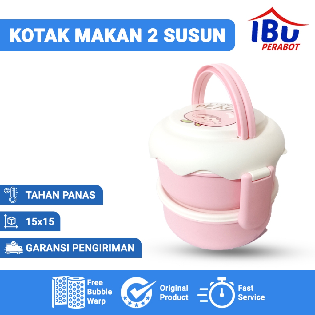 LUNCHBOX 2 SUSUN/KOTAK MAKAN 2  SUSUN/tempat makan 2 susun/tempat makan tahan panas
