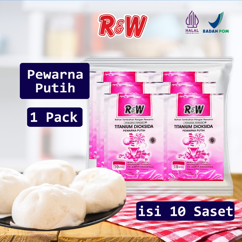 

Pewarna Putih Pemutih Makanan Rajawali R&W RW 10 g 1 Pack