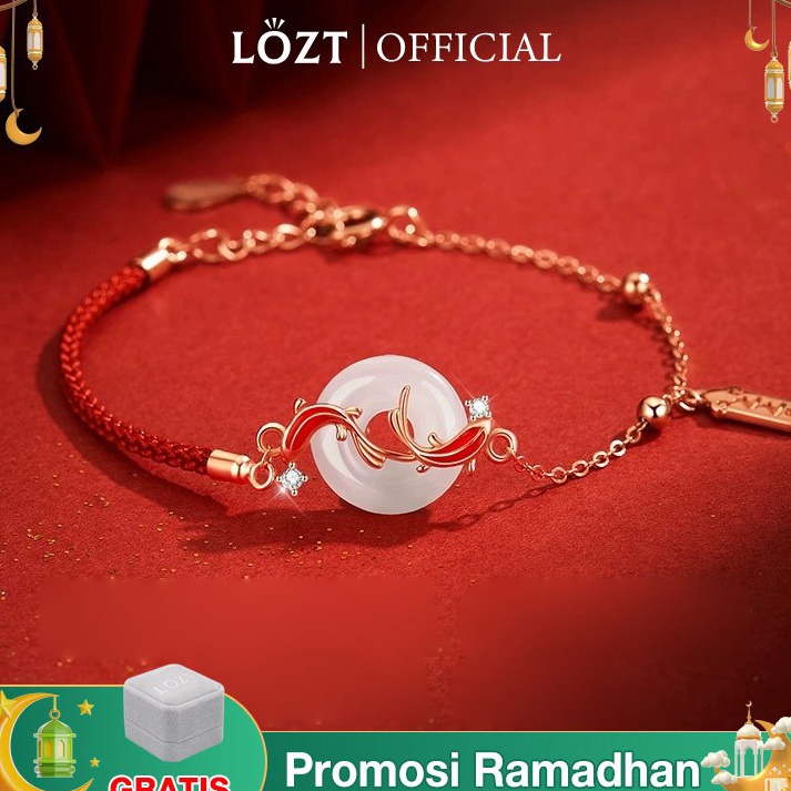 KODE Y63F Toko resmiLOZT Gelang Batu Giok Gelang Merah Cina gelang keberuntungan Gelang Ikan Koi Lio