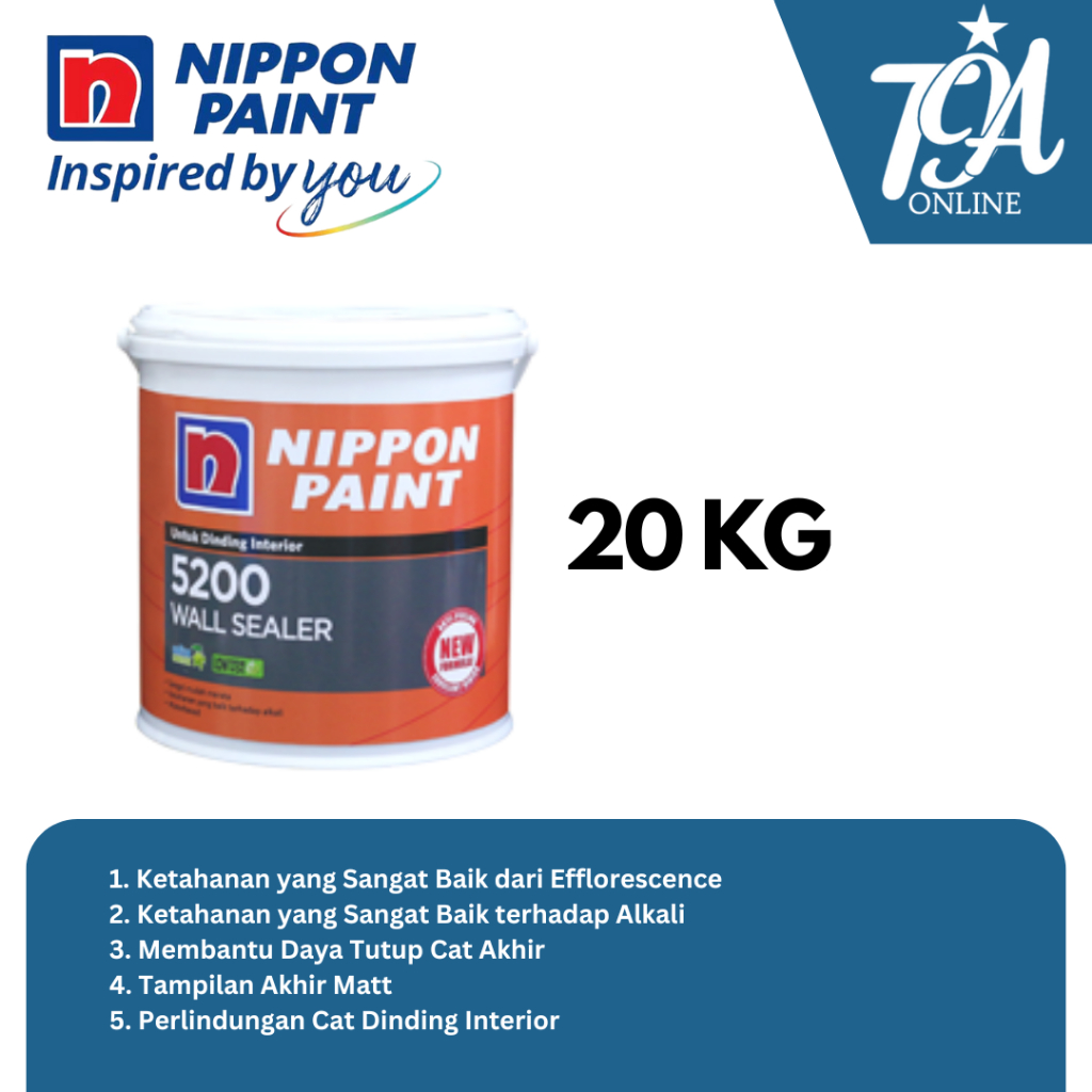 NIPPON PAINT 5200 Wall Sealer Interior Cat Dasar Tembok 20 KG