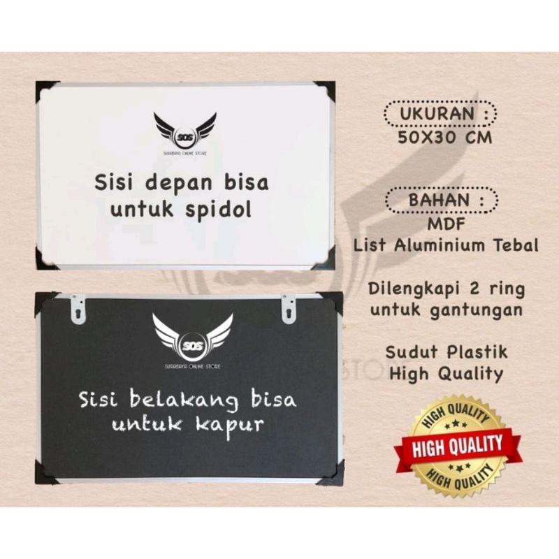

PAPAN TULIS BOLAK BALIK FREE SPIDOL DAN PENGHAPUS BERBAGAI UKURAN