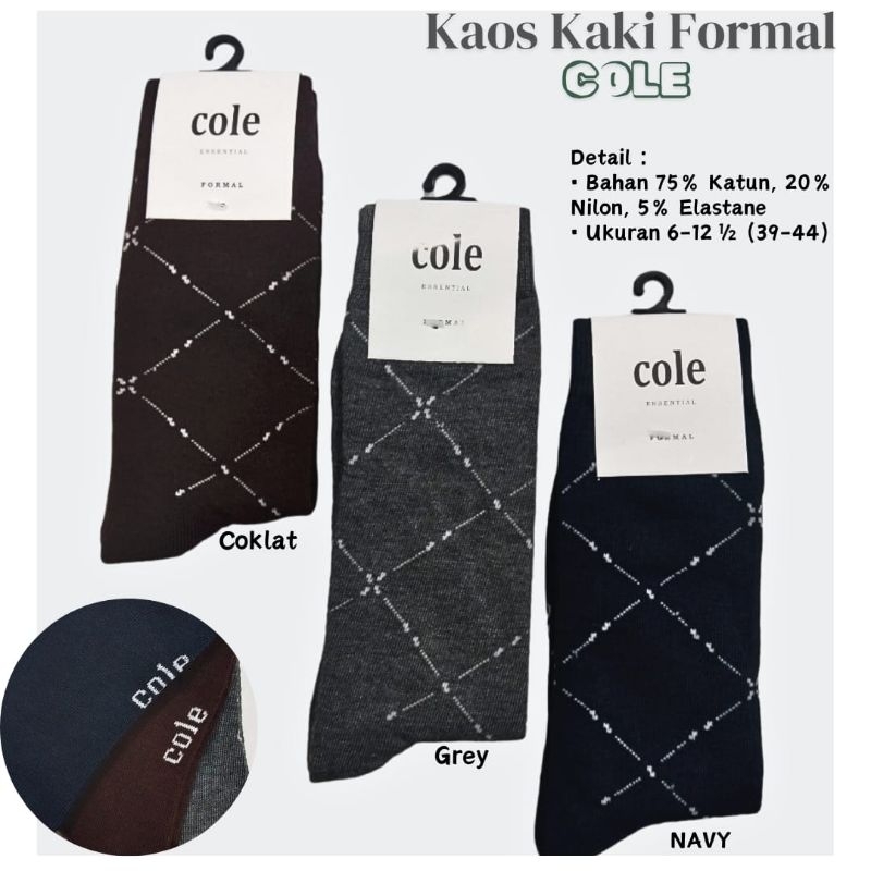 kaos kaki socks fashion formal casual pria cole