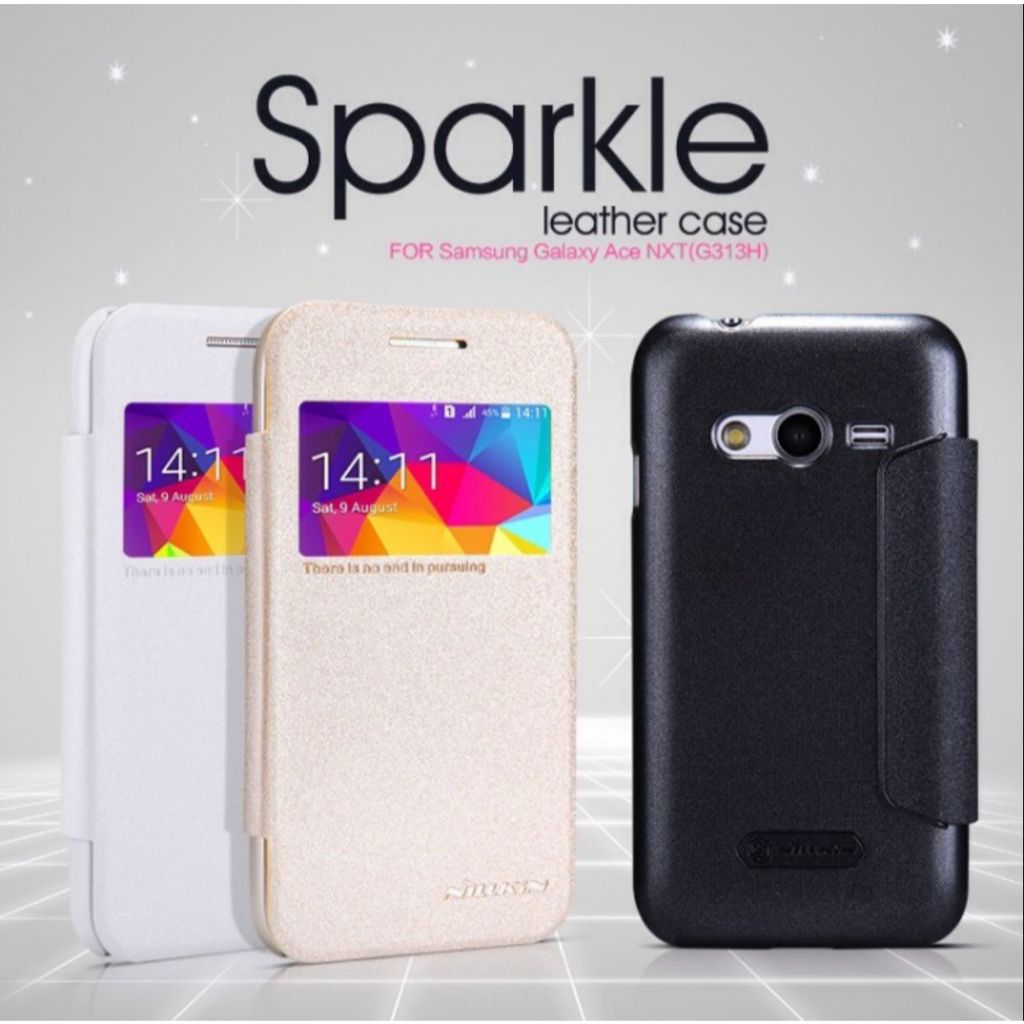 SAMSUNG GALAXY ACE 3 NILLKIN SPARKLE CASE ORIGINAL MODEL BOOK CASE