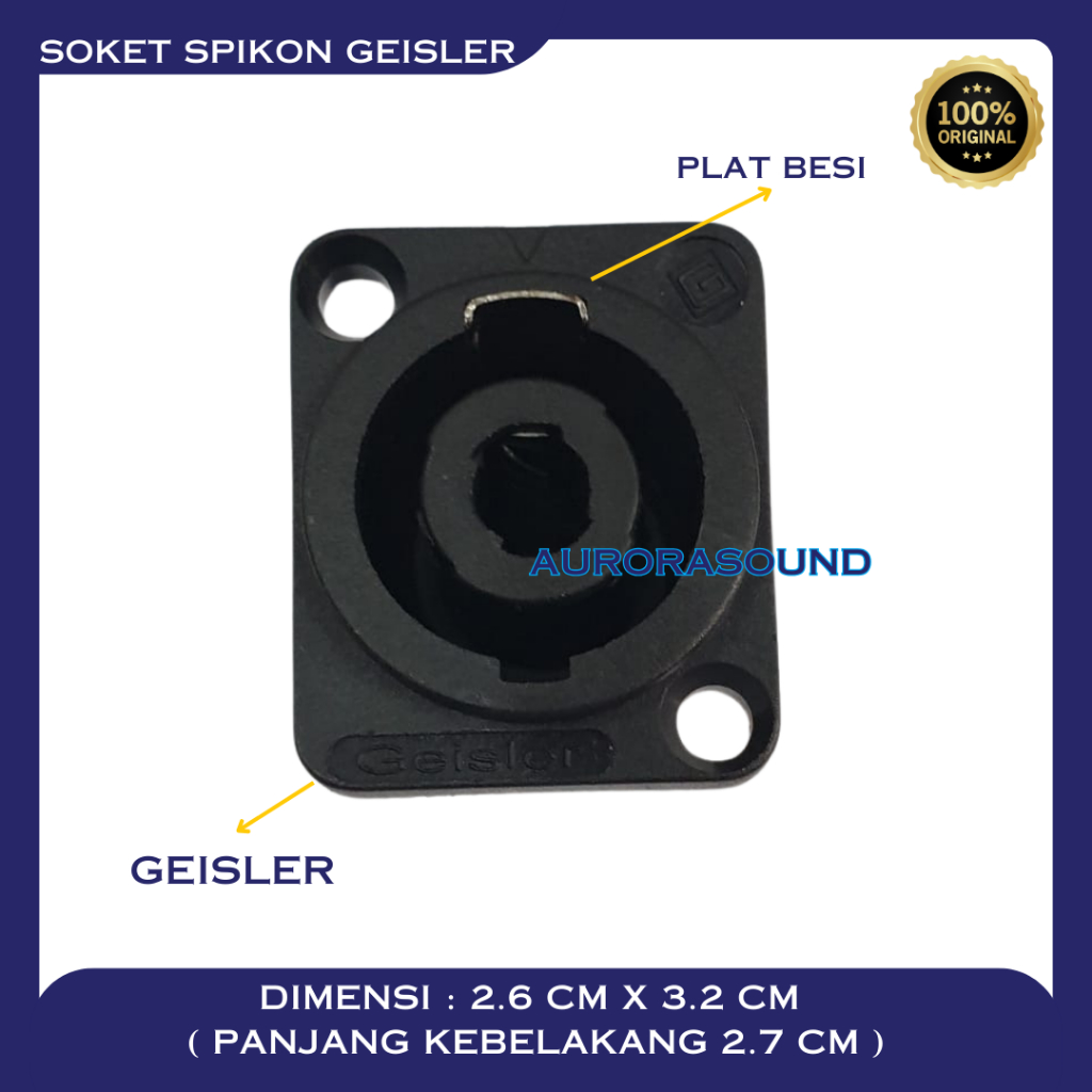 SOKET SPIKON HITAM ORIGINAL SOCKET SPIKON FEMALE SOKET KONEKTOR