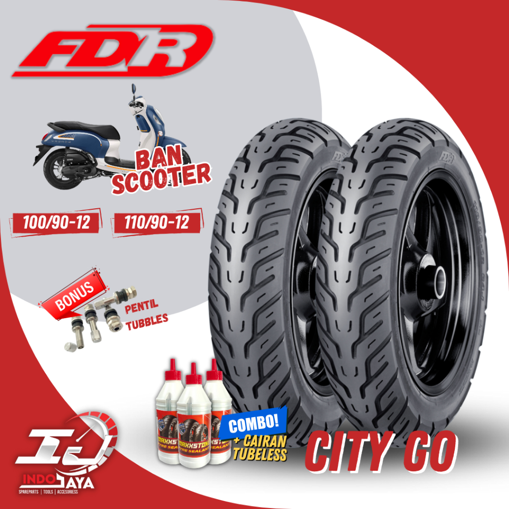 [COD] BAN LUAR TUBELESS FDR CITY GO / CITYGO RING 12 (100/90-12 - 110/90-12) BAN DEPAN BELAKANG MOTO