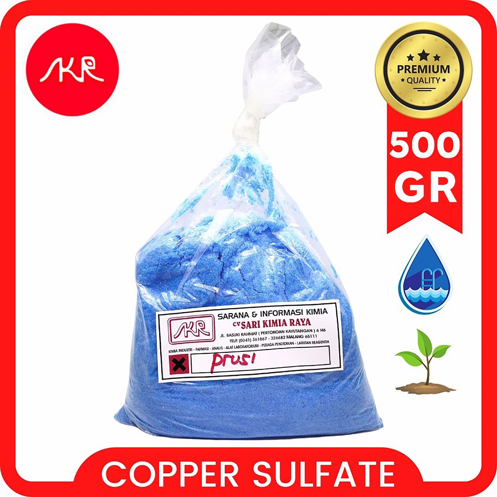 Copper Sulfate / Terusi / Prusi / Tembaga (II) Sulfat Powder I 500 Gram