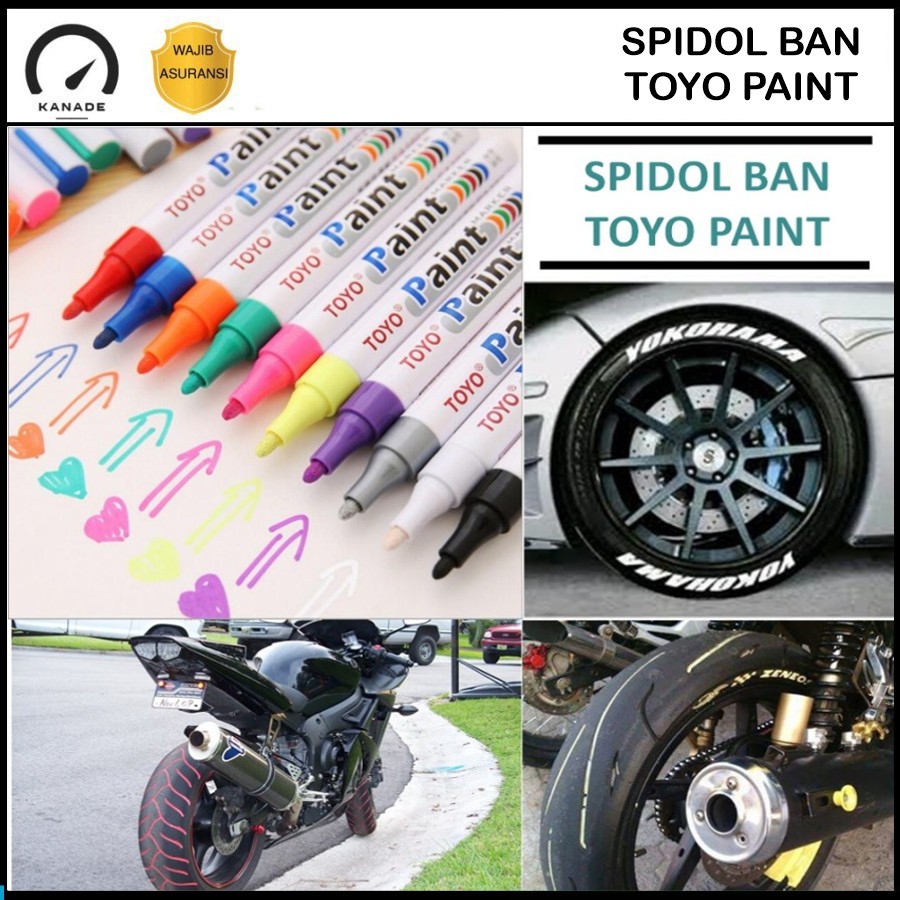 Spidol Ban Anti Air Warna-warni Ban Mobil motor Jejak Ban Permanen CAT
