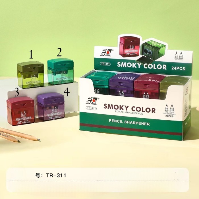 

Peruncing TR 308 / TR 311 / Polos 2 Lobang Seri TR/Sharpener/ Rautan Pensil / Serutan