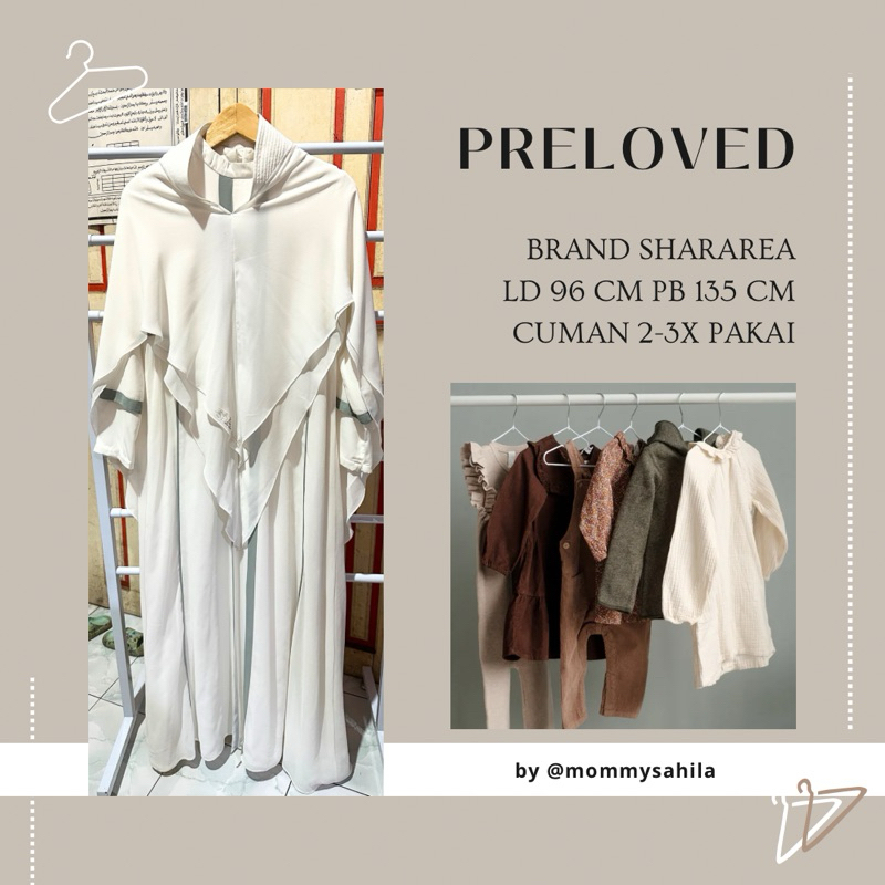 Preloved by Mommysahila - Set Syari Shararea Putih