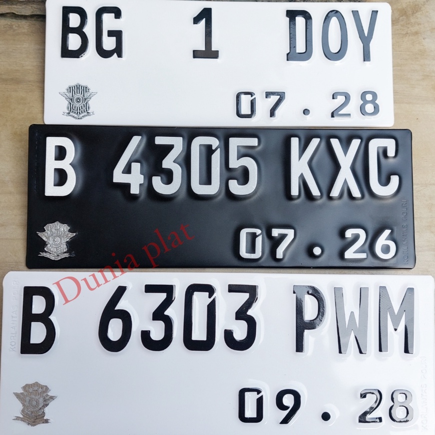 KP8 Plat Nomor Motor Lipat Baut tanam Model Tebal Warna Putih logo polantas ori