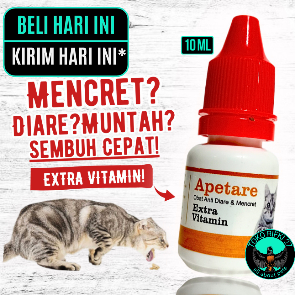 APETARE 10ml ￼Obat Diare Kucing Obat Kucing Sakit Gangguan Pencernaan Ampuh Atasi Kucing Anjing Keli