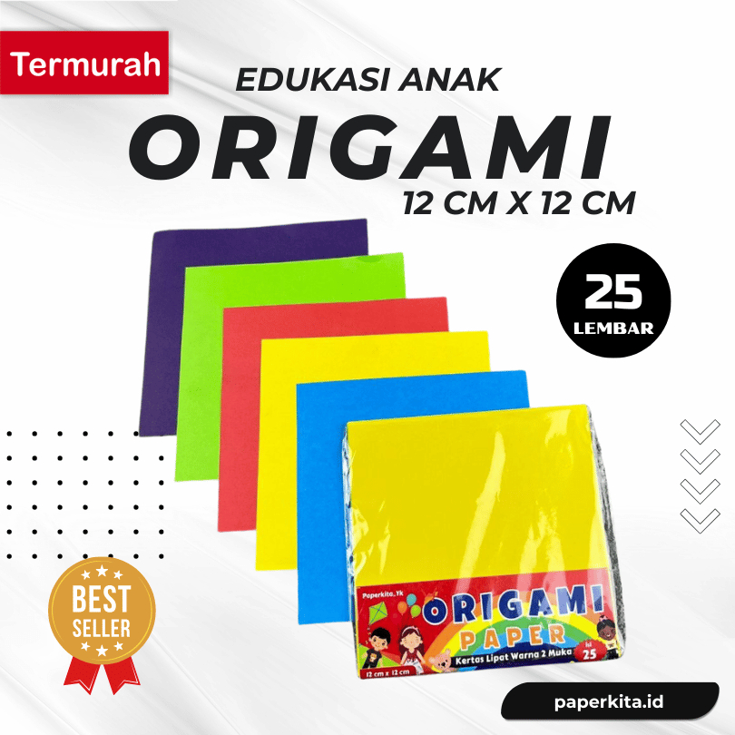 

Kertas Lipat Origami Paper 12x12 cm isi 25 Lembar Warna Sisi 2 Double Side Murah Promo Paperkita