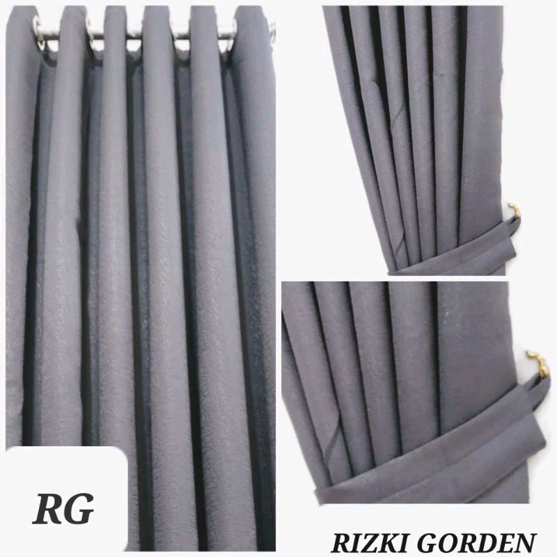 gorden jendela polos gordeng pintu hordeng minimalis pendek blackout imfor tebal