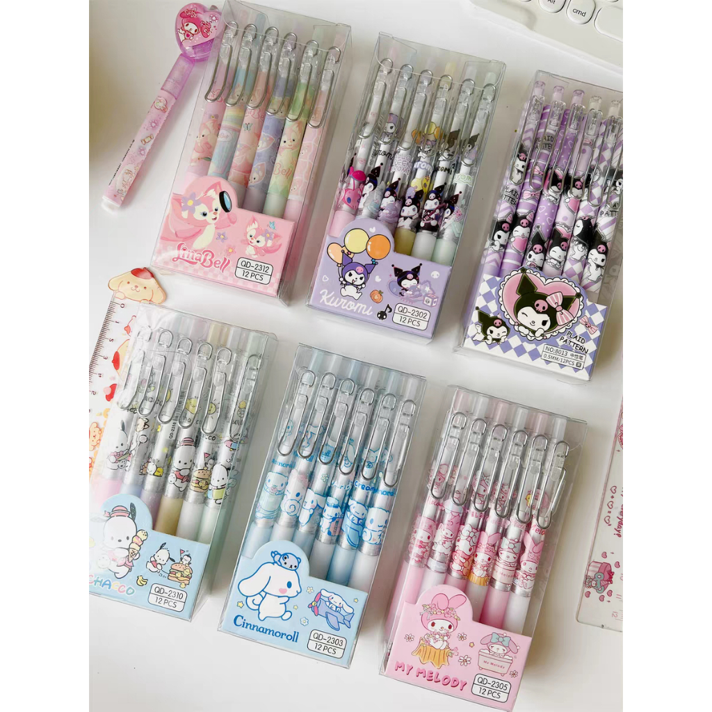 

Pulpen Set Sarnio Sanriyo Sanryo Zanrio Lucu / Cute Set Ballpoint Pen Kuromii Pom