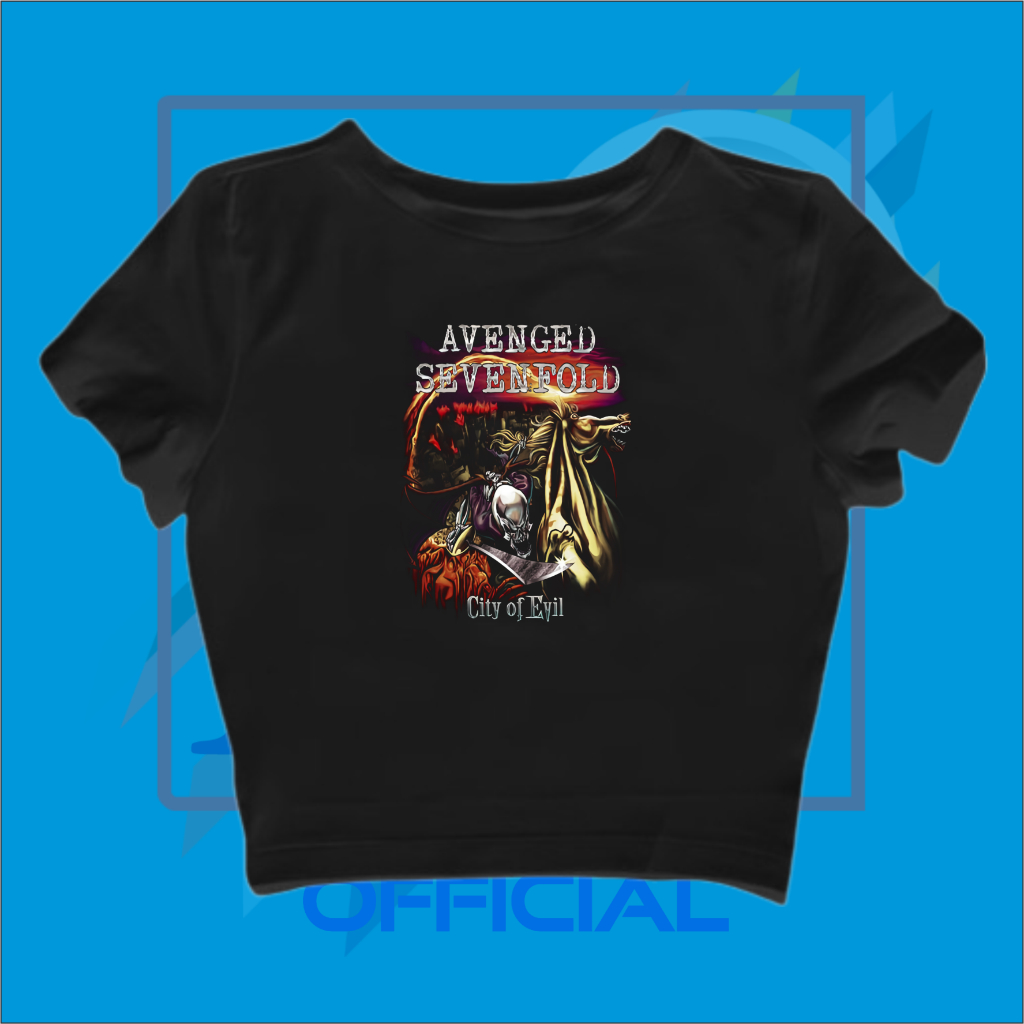 CROP TOP AVENGED SEVENFOLD | BABY TEE A7X AVENGED | CROP TEE BAND AVENGED SEVENFOLD | BAND METAL MUS