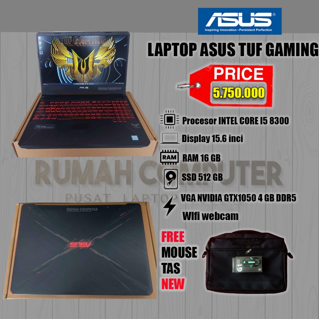 ASUS TUF GAMING FX505GD II i5gen8 II 16gb II SSD 512 II GTX 1050 4GB