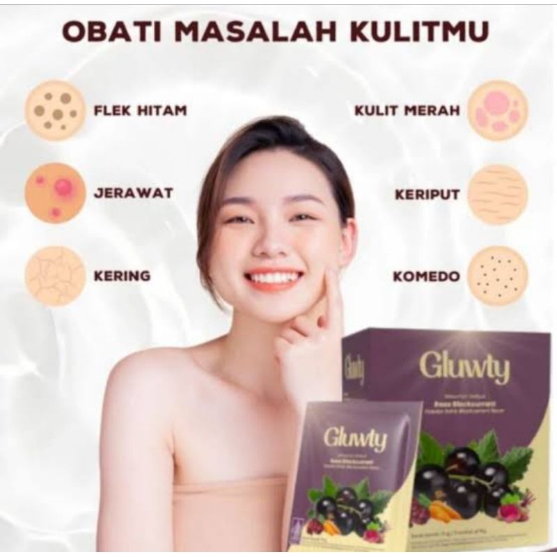 Minuman Serbuk Gluwety Collagen Pemutih badan dan wajah Asli 100% Original Kolagen Pemutih