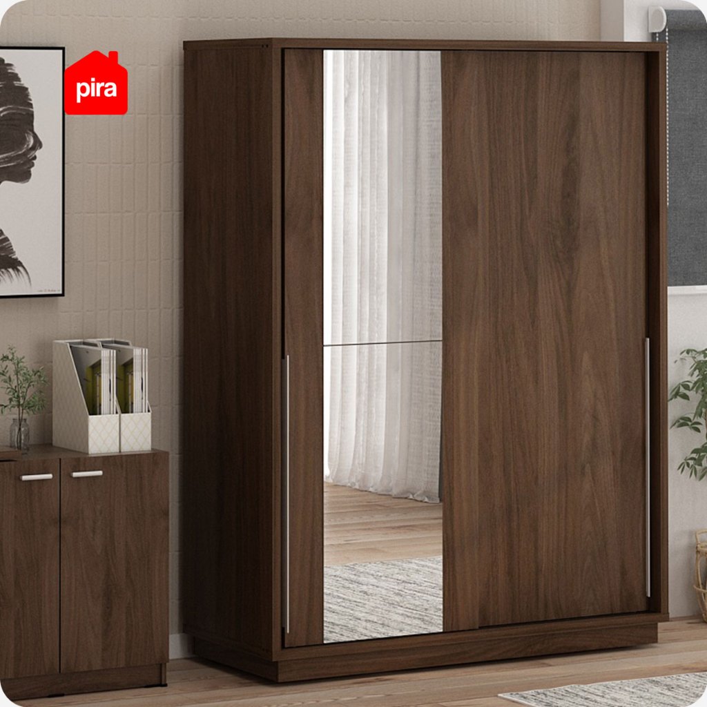 Pira SKV - Ramona 150 WDSL Lemari Pakaian Pintu Geser Kayu Gelap Brown Walnut