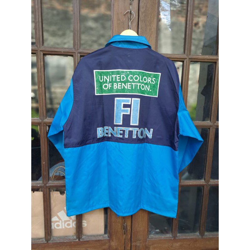 Vintage Benetton Formula 1 Windbreaker Jaket Mens Large