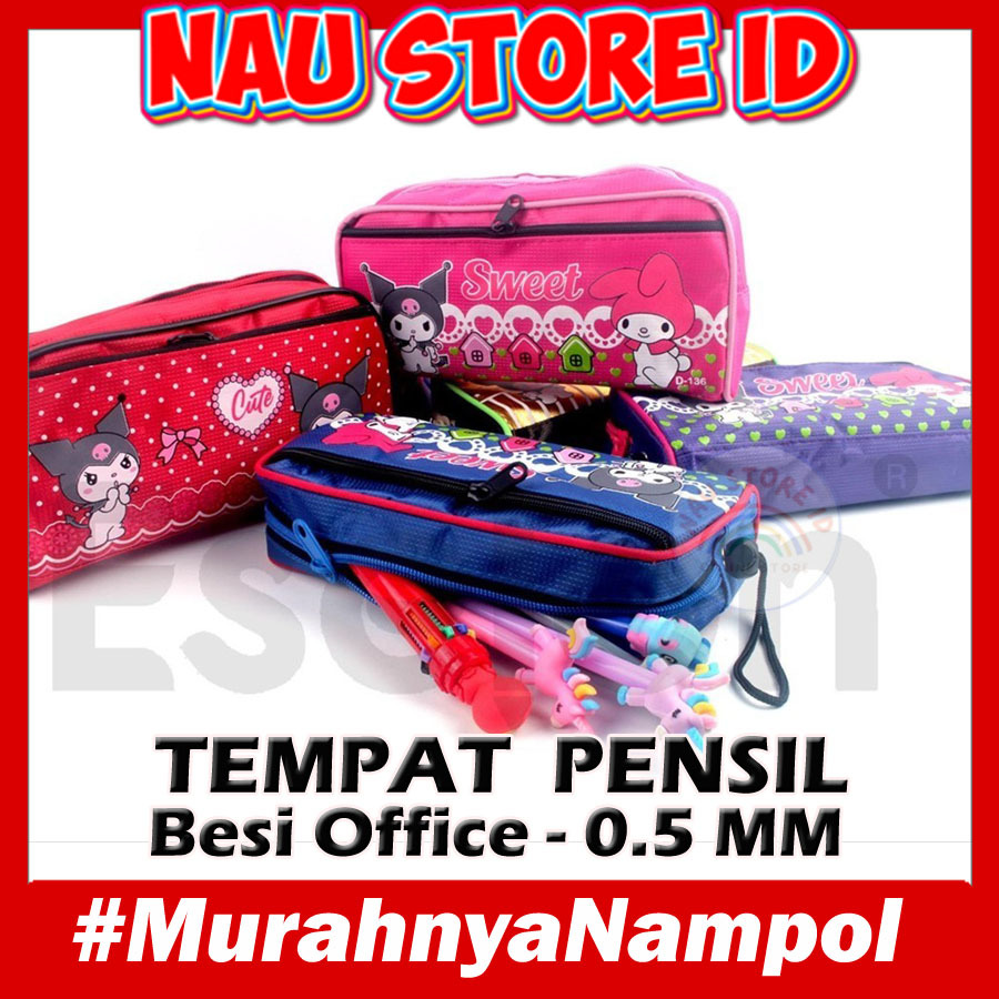 

TEMPAT PENSIL RESLETING SERI KUROMI / Kotak Pensil Kulit Kuromi/ Tempat pensil Erica 2159/ D136 / PENCIL CASE KUROMI