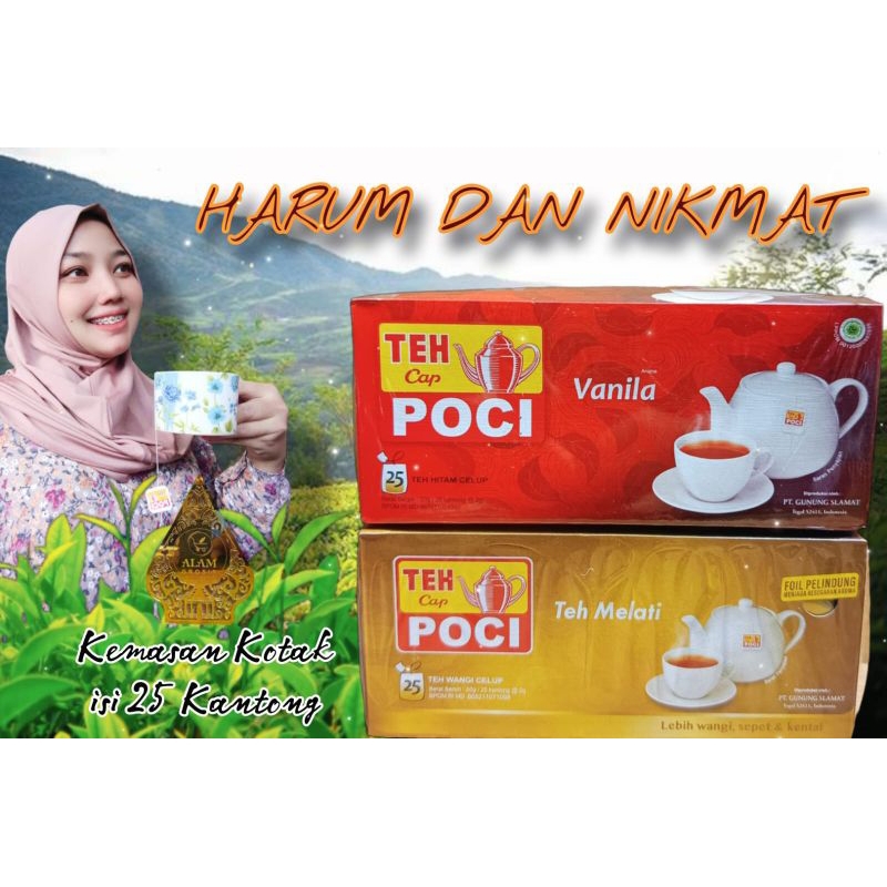 

Teh Cap POCI Celup hitam wangi Vanila & Melati 25s, 1 kotak