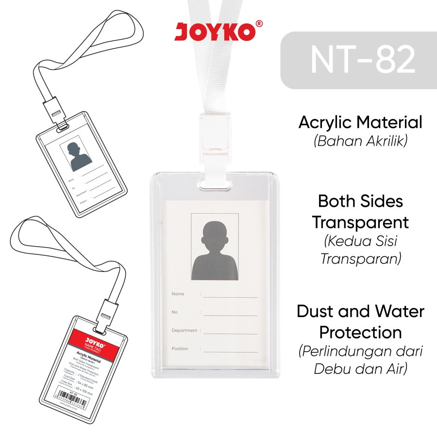 

Name Tag Tanda Pengenal Gantungan Kartu Nama Joyko NT-82