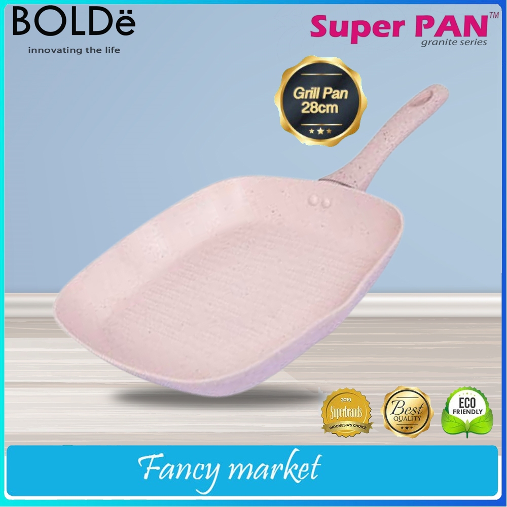 BOLDe Super Pan GRILL PAN 28 cm Granite Ceramic Anti Lengket