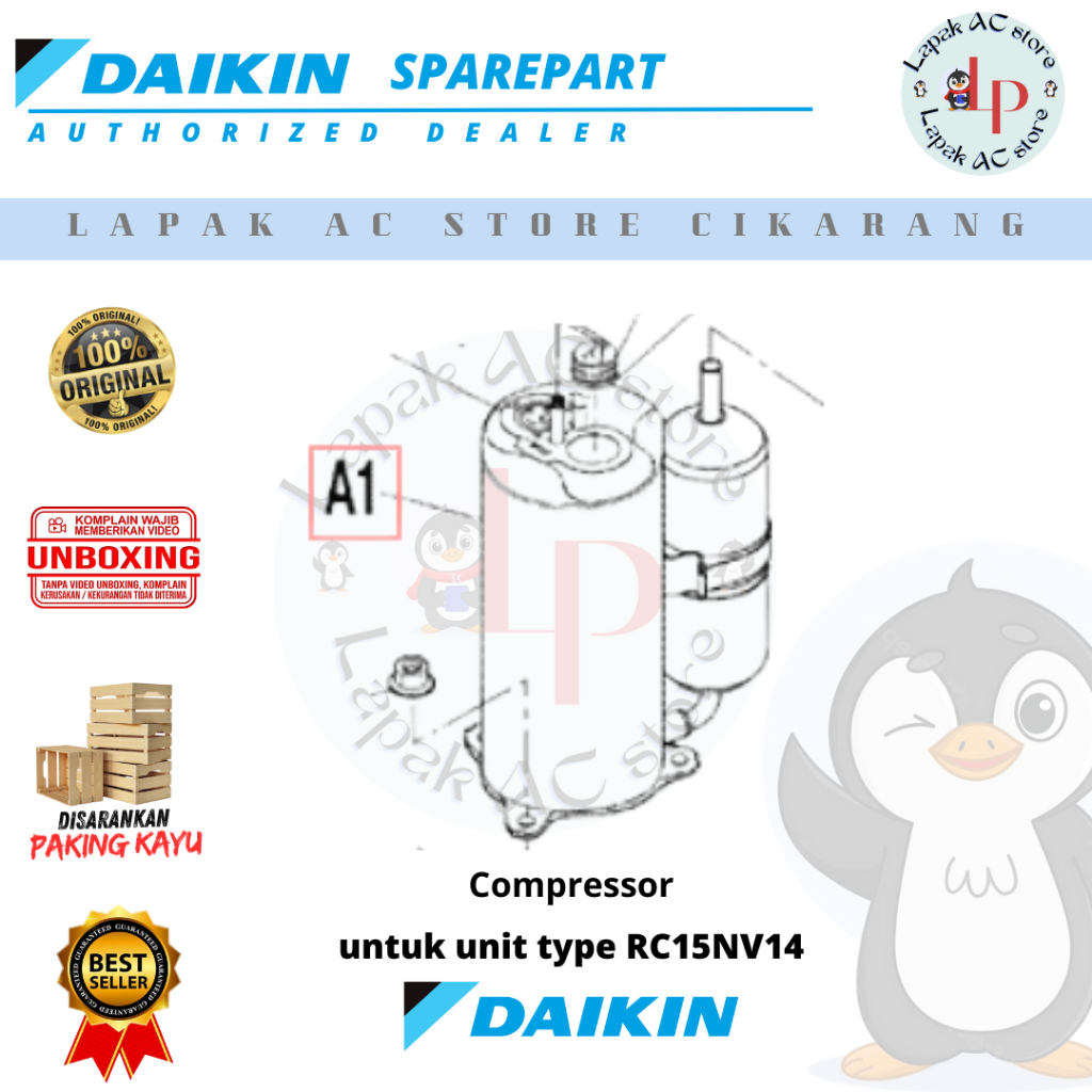 Compressor AC DAIKIN Thailand 1/2 PK RC15NV14