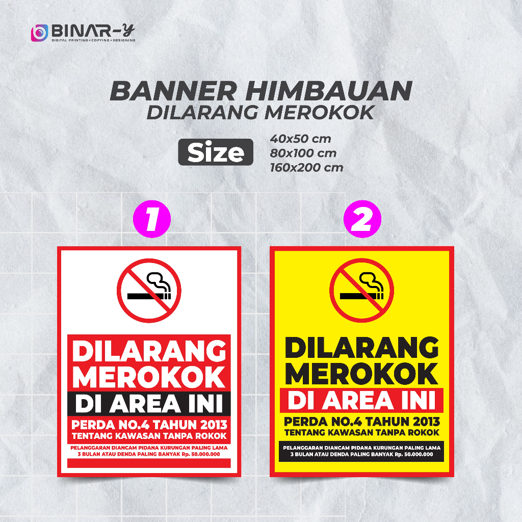 Spanduk Banner Dilarang Merokok 1 hari jadi