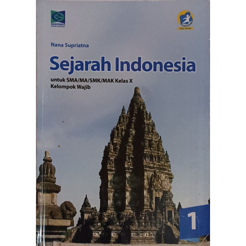Buku bekas Sejarah Indonesia kelas 10 SMA Kurikulum 2013 edisi revisi Penerbit Grafindo