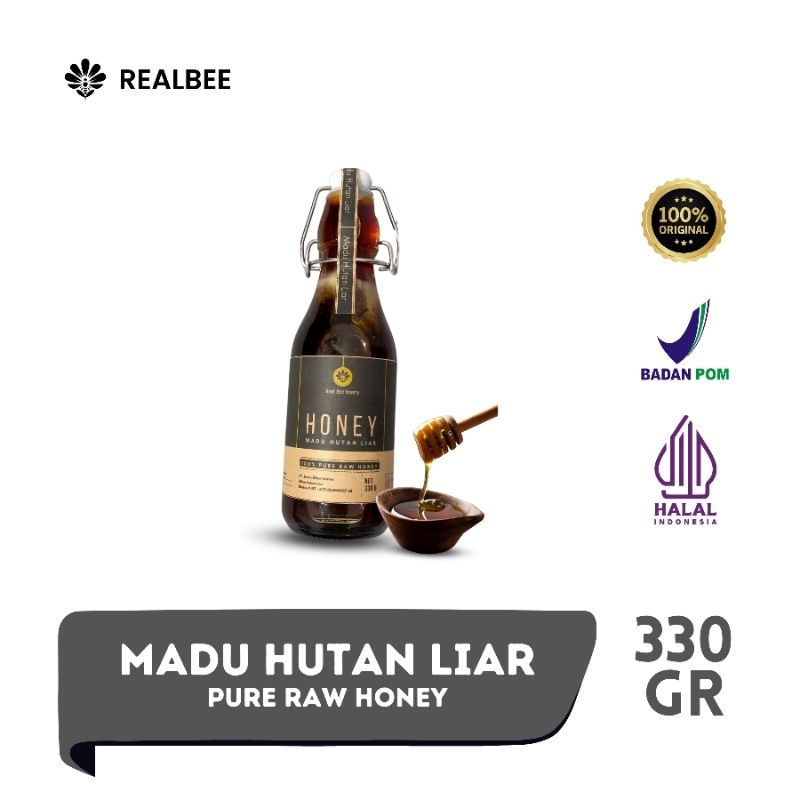 

Madu Hutan Asli - Madu Liar Tanpa Campuran 330gram Botol Kaca 100% Raw Honey