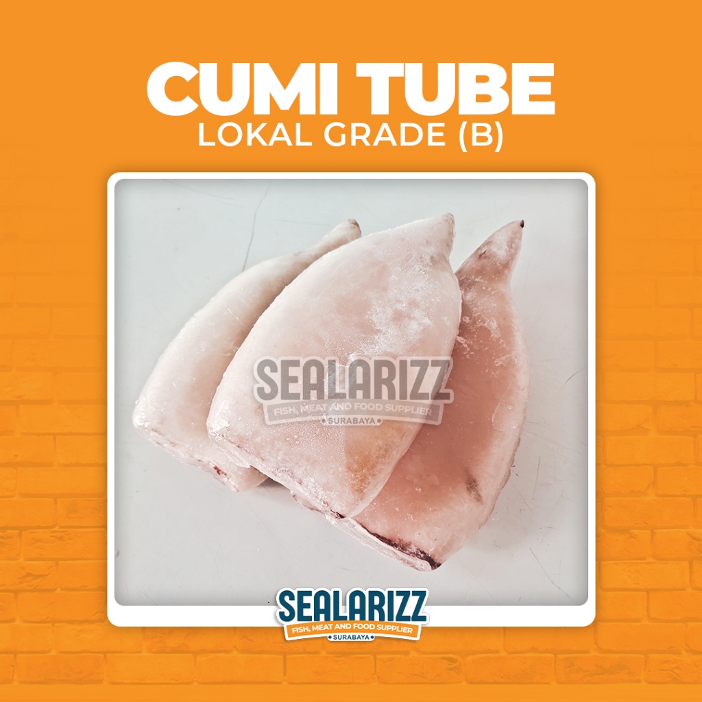 

Cumi Tube Lokal (B) / Cumi Kupas Fillet / Squid Clean Frozen / Squid Tube Fillet / Jual Cumi