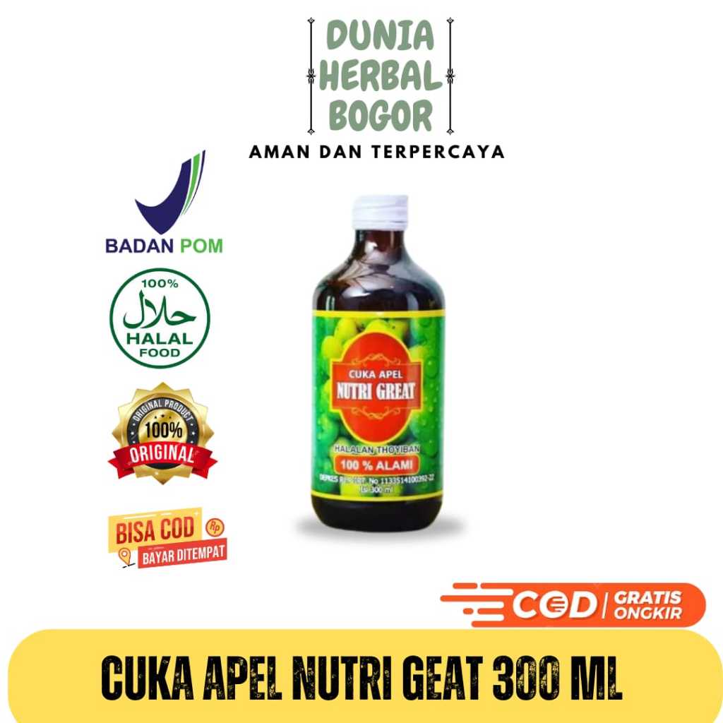 

Cuka Apel Nutri Great 300 ml | Cuka Alami Asli | Menyehatkan Keluarga