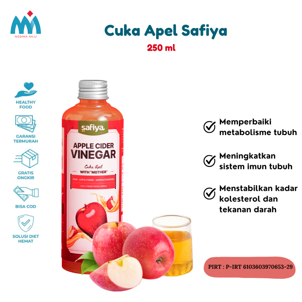 

Cuka Apel Safiya 250 ml - Cuka Apel Cider Vinegar Original with The Mother