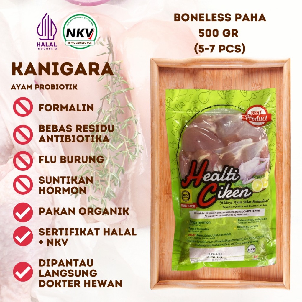 

MEDIUM HEALTI CIKEN BONELESS PAHA AYAM FILLET HALAL HEALTHY CHICKEN 400-500gr