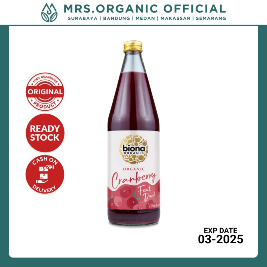 

Sari Buah Asli Organik Biona Organic Cranberry Fruit Drink 750ml